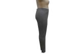 Grey Women'S Sport Knit Pants , Spandex Workout Pants With Hotstone Decoration