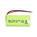 Custom Nickel Rechargeable Battery Pack 2.4V 600mah Nimh Aaa Battery
