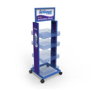 China Hot Selling Supermarket Water Bottle Display Shelves Metal Wire Display Racks With Customized Logo factory