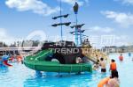 Fiberglass Aqua Play Water Park Equipment , Pirate Ship Kids Water Slides