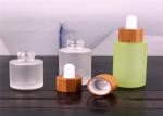 2oz Liquid Essence Bottle With Bamboo Lid Glass Dropper Bottle For Cosmetic