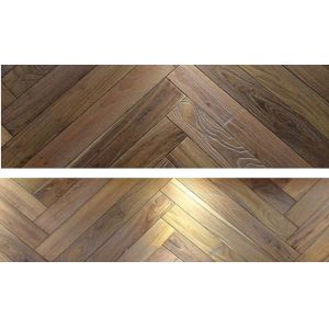 China wire brushed surface oak herringbone parquet flooring on sale