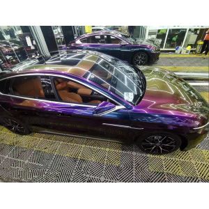China Heatproof Stretchable Glossy Purple Car Wrap , Weatherproof Chrome Rainbow Vinyl on sale
