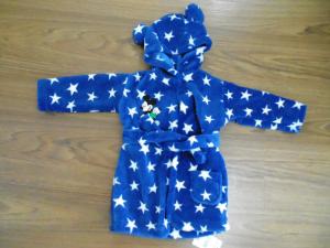China 100% polyester mickey and minnie embroidered soft coral fleece baby bathrobe factory