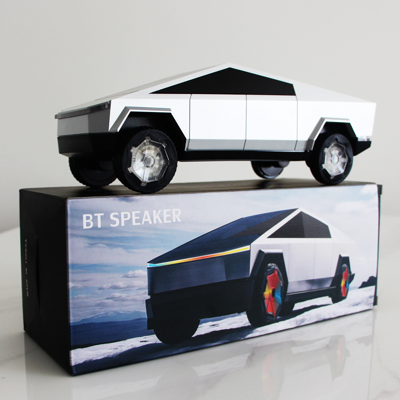 Tesla Cybertruck Pickuptruck Car Shape Speaker BT Wireless FM Music Player Car Speaker With Radio