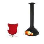 Portable Modern 60x40x20inch Wood Firepits Round Hanging Metal Fireplace For