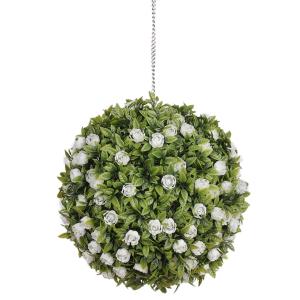 China 42cm PE Artificial Plant Balls , PP Artificial Plant Topiary Ball Faux Boxwood Decorative Balls factory