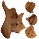 Premium Wood Headless Guitar Body Unfinished DIY Guitar Accessories Parts