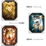 Decorative Animal Design 3d Lenticular Image PET Printing Service PS Frame High