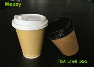 China Black and White PS Material Kraft Paper Coffee custom disposable cups Sipper Lid factory