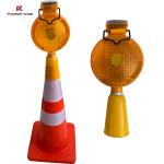 Traffic Yellow Blinking Led Warning Construction Site Battery Lamps Road Cone
