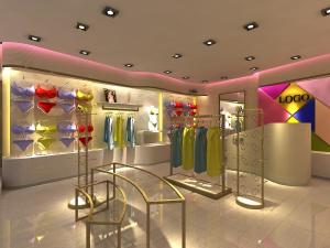 China Metal Retail Garment Shop Fittings Modern Style Customized With Promotion Shelf factory