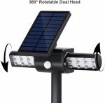 Solar Lights with Dual Head Waterproof Outdoor Landscape Lighting Garden Light