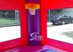 Outdoor double lane slide inflatable bouncy house with basketball ring N water