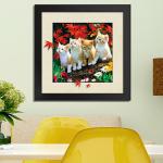Lovely Dog Painting 3D Lenticular Poster With Frame For Office Decoration