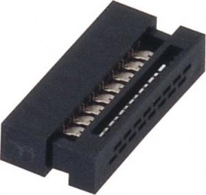 China WCON 1.27mm IDC socket  Connector 16 Pin PBT black  30%GF UL94V-0  ROHS factory