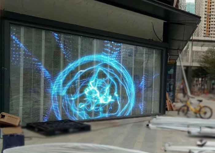 1920Hz Full Color Transparent Glass LED Display Screen For Shop