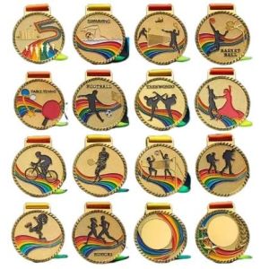 Custom Zinc Alloy Medals with Letterpress Printing and Die Cast 3D Design for