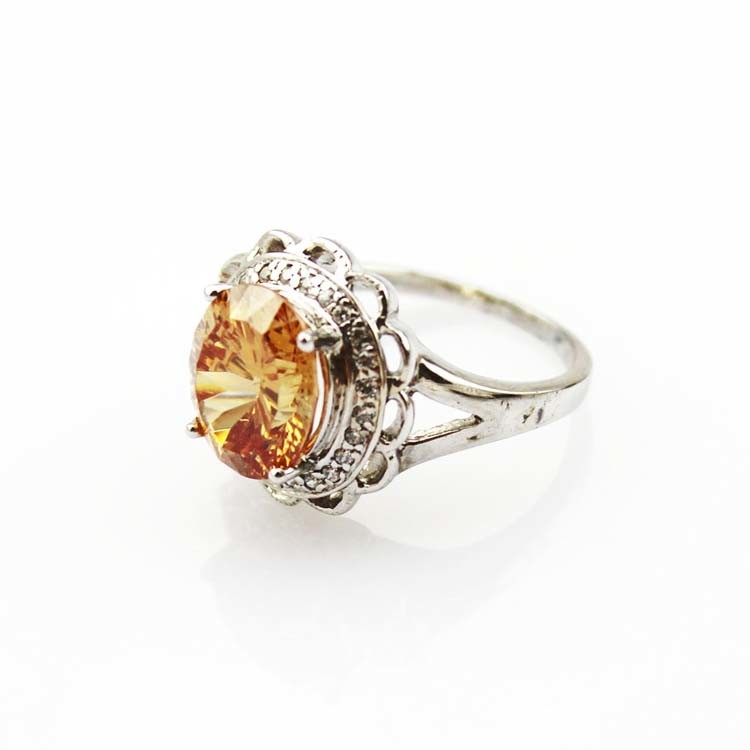 Fashion Jewelry 8mmx10mm Oval Cut Pink Cubic Zircon 925 Silver Ring(R19)