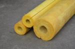 High Temp Glass Wool Pipe Insulation , Yellow Glasswool Pipe Cover