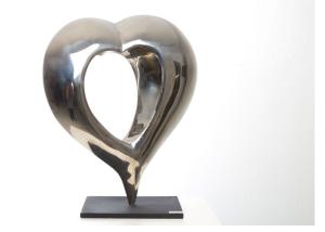 China Heart Shape Polished Stainless Steel Sculpture For Interior Decoration ST078 factory