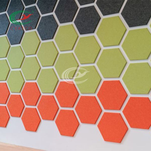 Moistureproof Hexagon Acoustic Panel Design Harmless Sound Dampening
