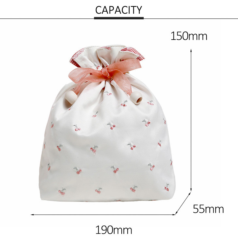 Recycled Portable Printing Drawstring Small Cosmetic Lazy Bag