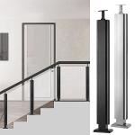 304 316 Stainless Steel Balustrade Posts , Stainless Steel Glass Railing Posts