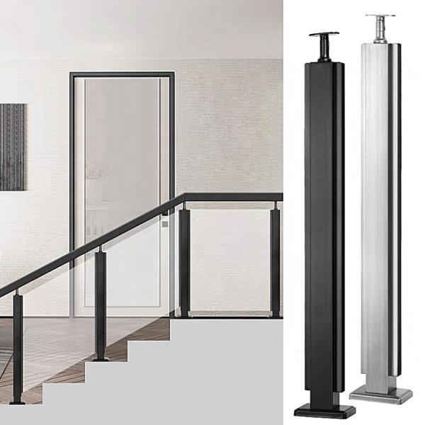 304 316 Stainless Steel Balustrade Posts , Stainless Steel Glass Railing Posts