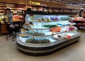 China Semi Vertical Oval Island Open Display Cooler Multideck factory
