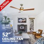 Decorative LED Light Solid Wood Ceiling Fan With 5 Speed Remote Control