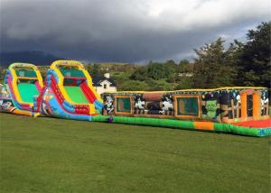 China Funny Outdoor Inflatable Obstacle Course Cartoon Multicolor Long Service Life factory