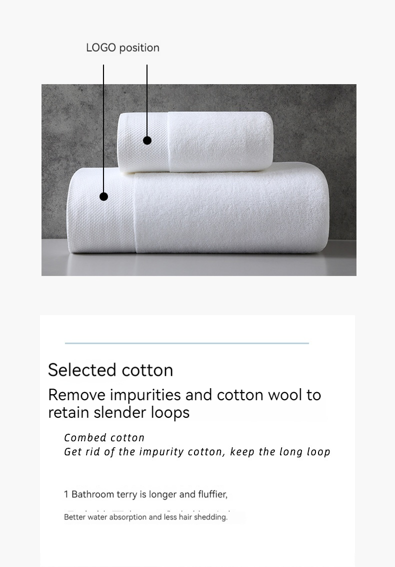 Customized Polyester/Cotton Luxury Hotel Embroidery Bath Towel Set for Super Absorbency