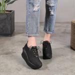 S153 Factory personalized side zipper leather platform high heel sandals ethnic