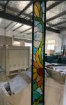 Customized design stained glass panel for entry door insert