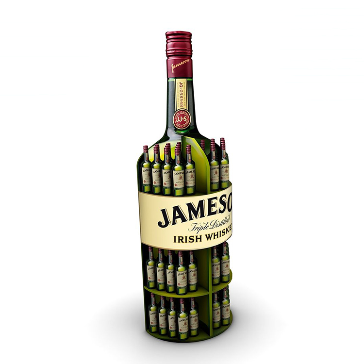 Customized Cardboard Counter Display Stands Vodka Table Top Display Rack For Bar