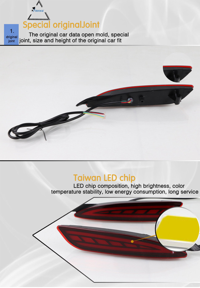 Car Rear LED Bumper Backup Lights Dynamic 12v For Mazda 3 Mazda6 Atenza DC 12V
