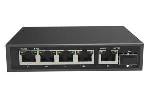 China Full Gigabit 6-port PoE Switch 5*10/100/1000M RJ45 ports and 1*1000M Uplink SFP Port factory