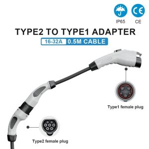 China Type2 To Type1 Cable Electric Vehicle Charger Adapter 16A 32A Cable Ev Charger Plug factory