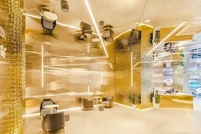 AISI 304 PVD Color Yellow Titanium/Champagne Gold Water Wave Stainless Steel Metal Sheet