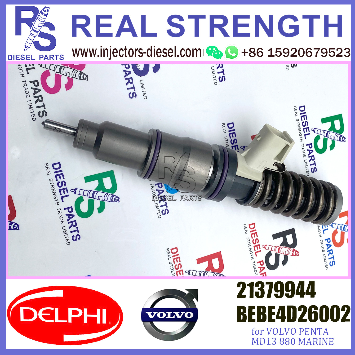 DELPHI 4pin injector 21379944 Diesel pump Injector V-O-L-V 21379944 BEBE4D26002 E3.18 for V-O-L-V PENTA MD13 880 MARINE