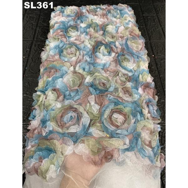 Swell 3d Flower Tulle Net Bridal Lace Fabric for 50/52" Width and Customizable