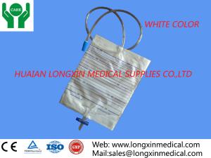 China disposable adult urine drainage bag with t type valve ,white color ,milk color 2000ml factory