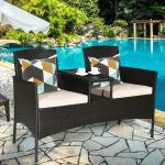 Outdoor Garden Cafe Camping Patio Courtyard Chair Party PE Rattan Wicker