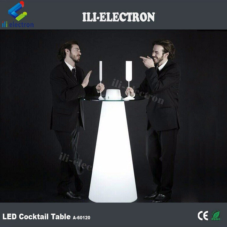 Colorful LED Light Up Cocktail Tables Rechargeable For Party
