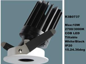 China Tiltable Aluminum Horizontally 10W Modern LED Interior Recessed Downlights 350deg IP20 factory
