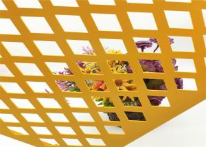 China Pvc Coated Yellow Diamond Shape 0.6mm Perforated Metal Mesh factory
