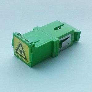 China Dust shutter Fiber Optic Adapter , green hat optical fiber adapter factory