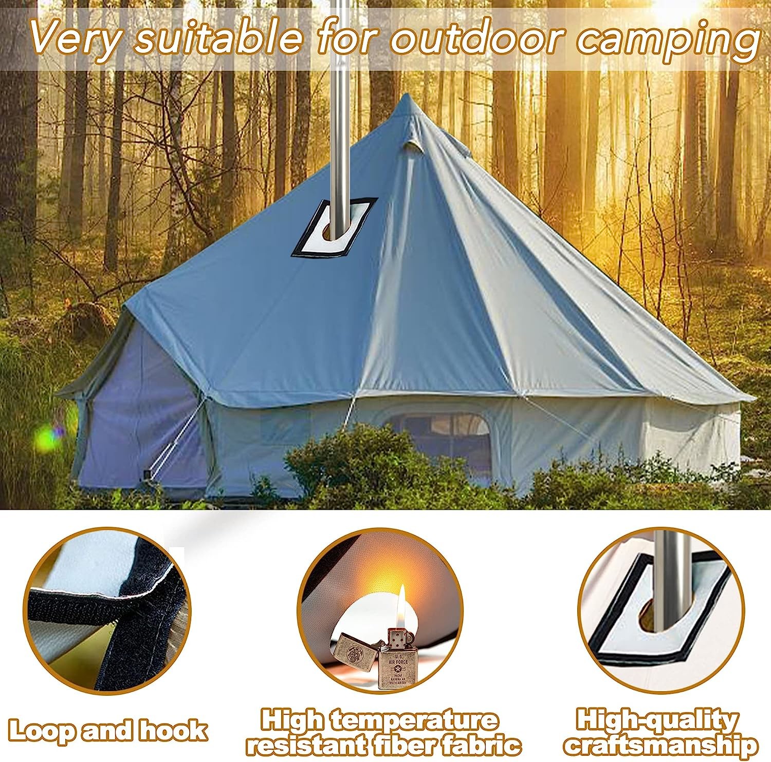 Camping Firewood Stove, Cast Iron Outdoor Wood Burning Stove Portable Detachable Camp Stoves, Accessories Outdoor