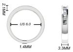 EM Cut Round White Gold Engagement Rings , 18k White Gold And Diamond Ring 3.0×2